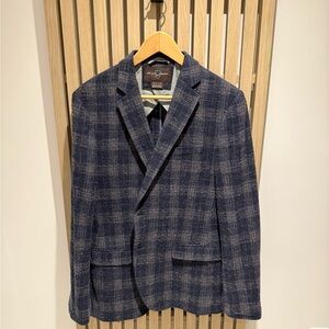 Black Brown 1826 Navy Checkered Blazer